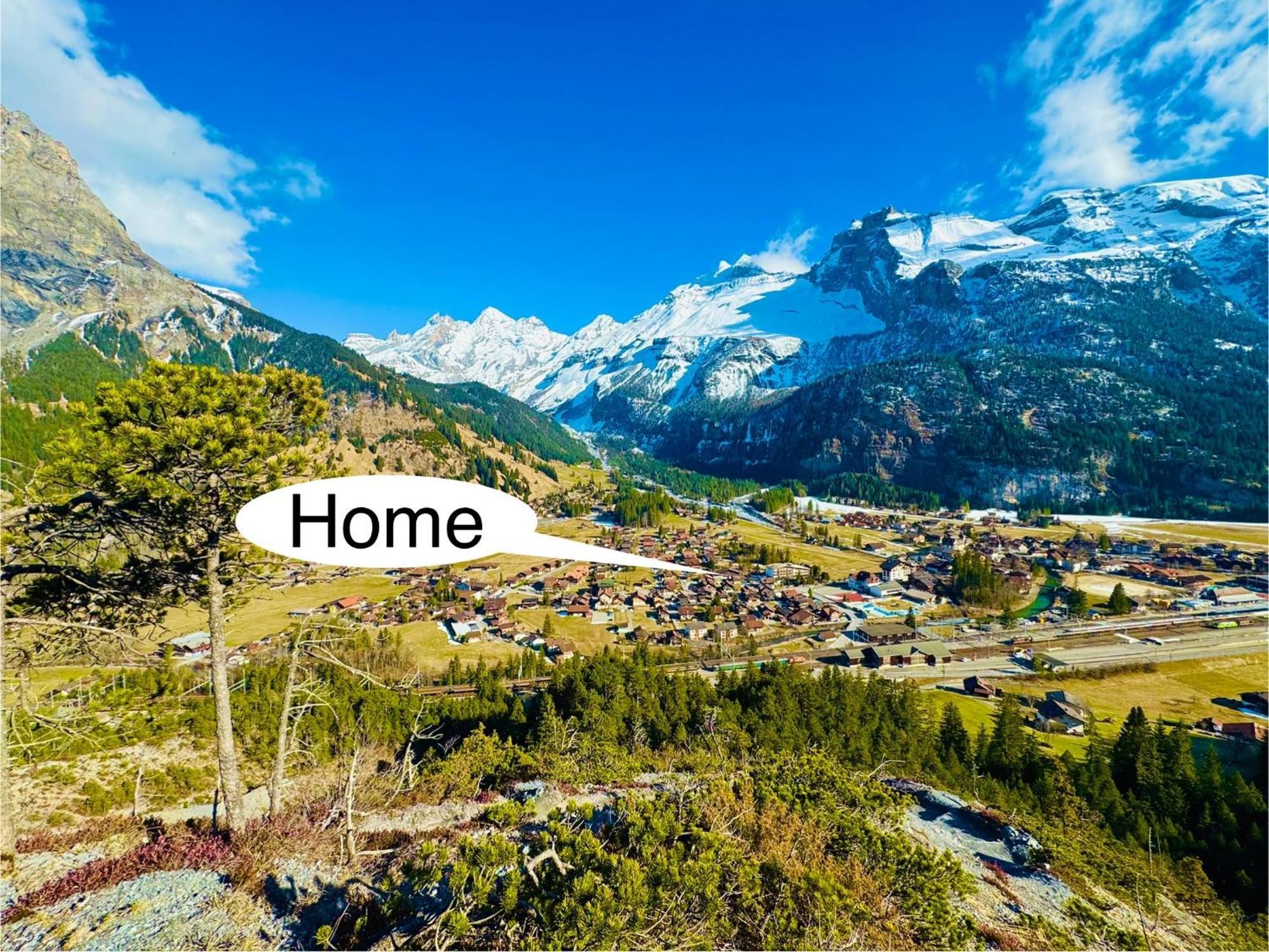 Bellevue & Classy Mountain View Apartment Kandersteg Bagian luar foto